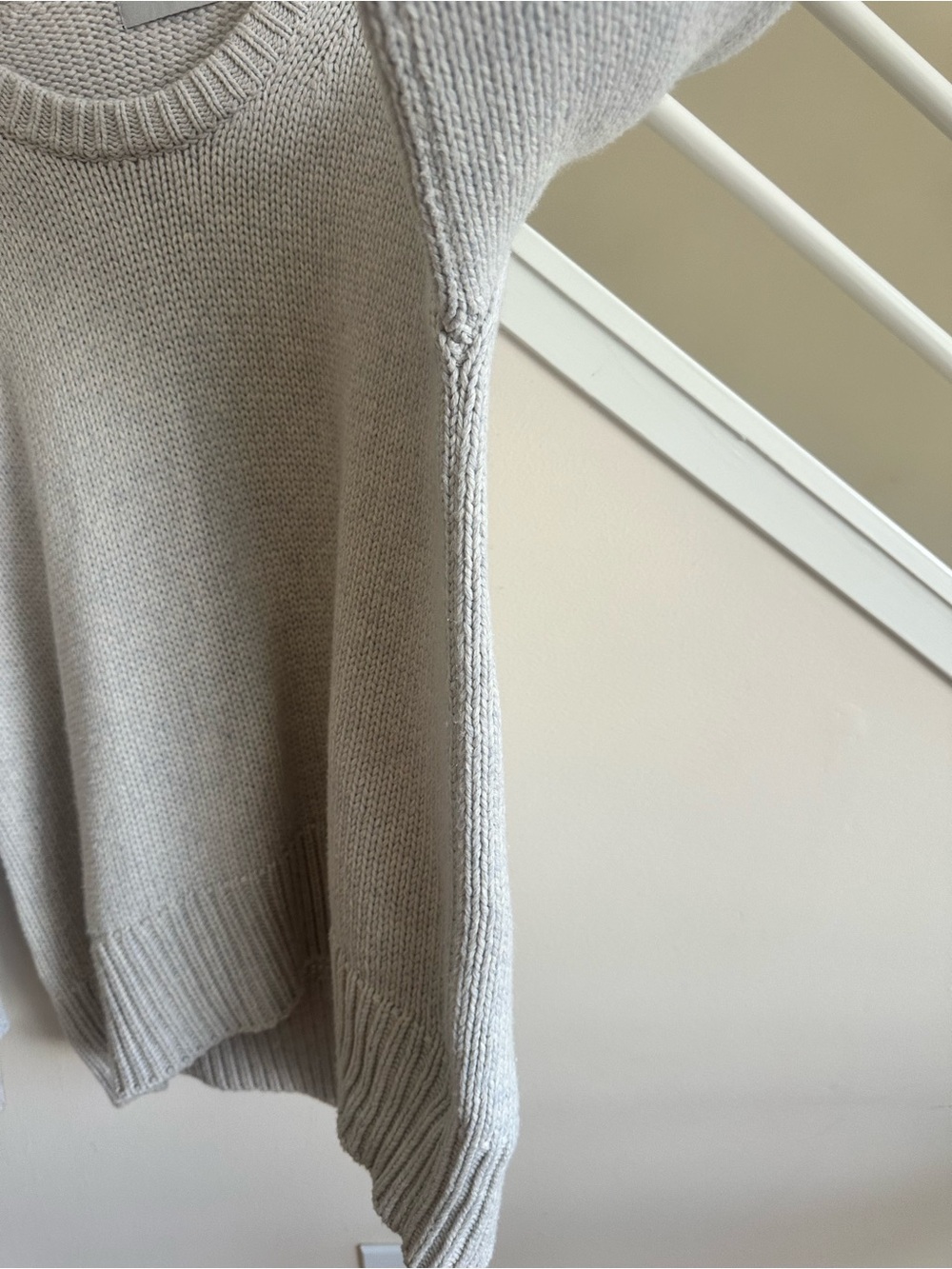 Modern Citizen Archie Deep U Scoop Neck Cotton Sweater Nimbus Light Gray Sze Med - Picture 9 of 16